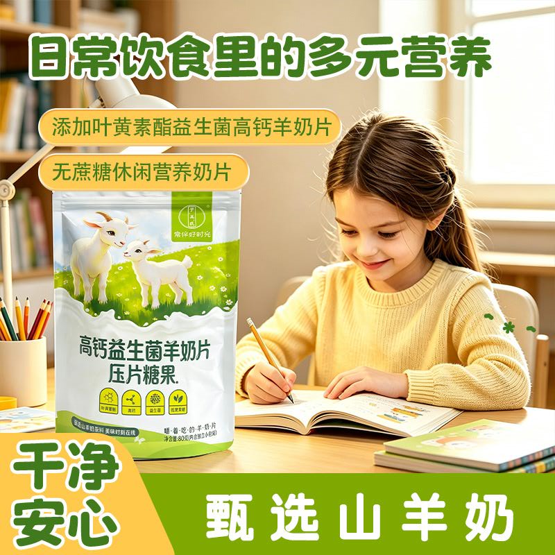平时上班忙、带娃累，没空冲奶喝怎么办？🤔 今天给大家安排了一个“随身营养包”——羊奶片 不用冲泡，随 配图