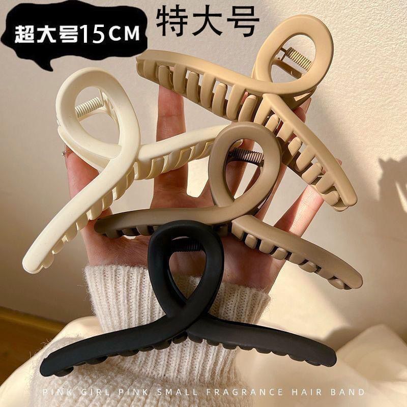 春夏新款超大号高级感磨砂抓夹法式复古鲨鱼夹发夹高颜值夹子头饰