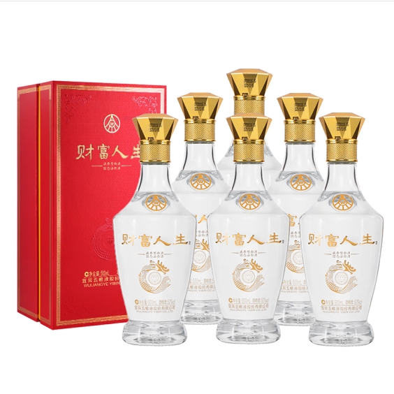 【整箱】五粮液（WULIANGYE） 五粮液股份公司出品 财富人生红钻 浓香型 52度高度白酒 500ml*6瓶