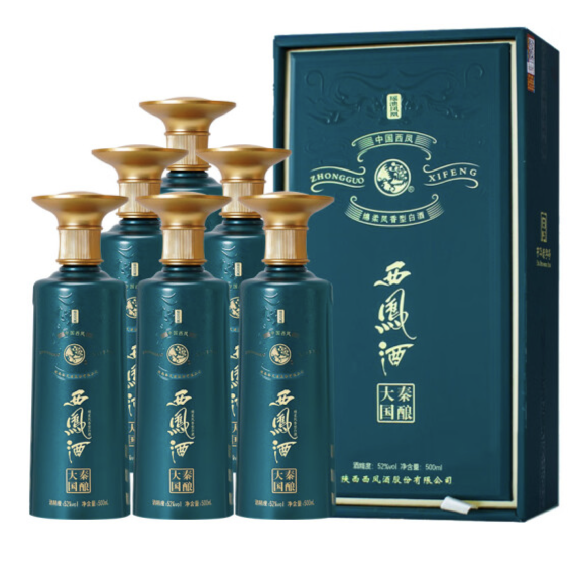 【整箱】西凤酒 大秦国酿瑶池凤凰 凤香型白酒52度500ml*6瓶