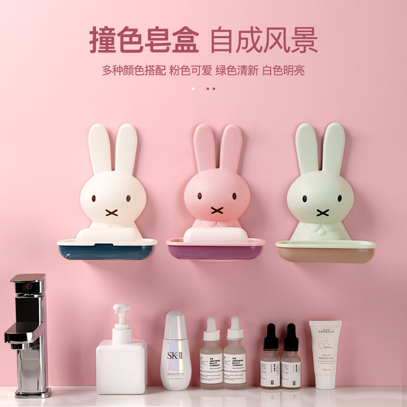 肥皂盒架子沥水卫生间创意免打孔不积水香皂置物架家用吸盘壁皂盒