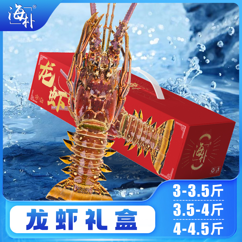 海朴晟泽系列鲜活冷冻古巴龙虾礼盒（3-3.5斤）