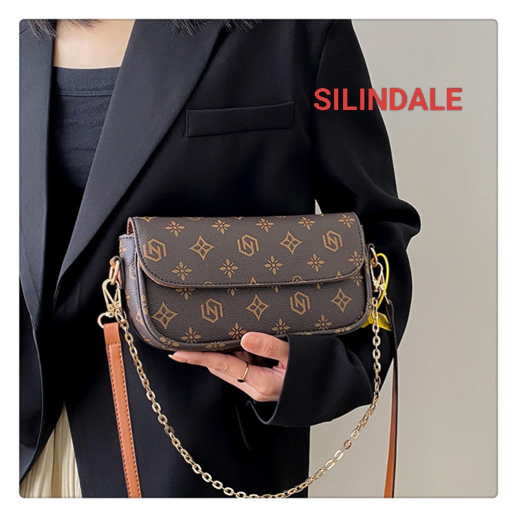SILINDALE 复古印花小方包