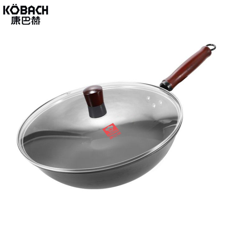  康巴赫蜂采极铁炒锅精铁炒锅爆炒无涂层电磁炉燃气通用32cm KGZ-C32A