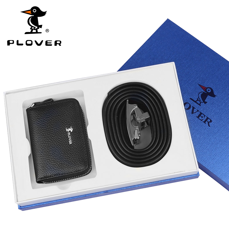 PLOVER香港啄木鸟卡包皮带套装商务两件套送礼佳品GD820008-2A