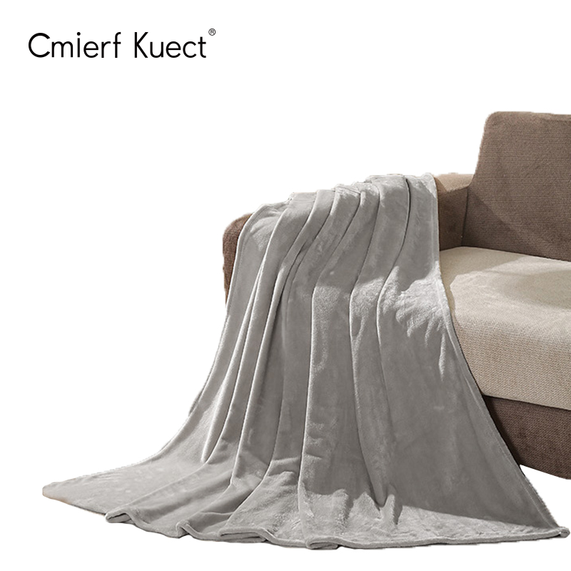 Cmierf Kuect（中国CK）温裕纯色银灰法莱绒毛毯家用办公午休CK-JF11043