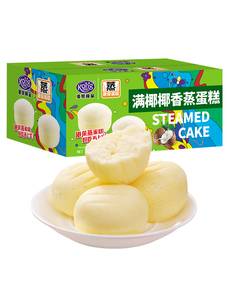 港荣椰香味蛋糕早餐食品撕手撕小蛋糕独立包装休闲零食小吃批发