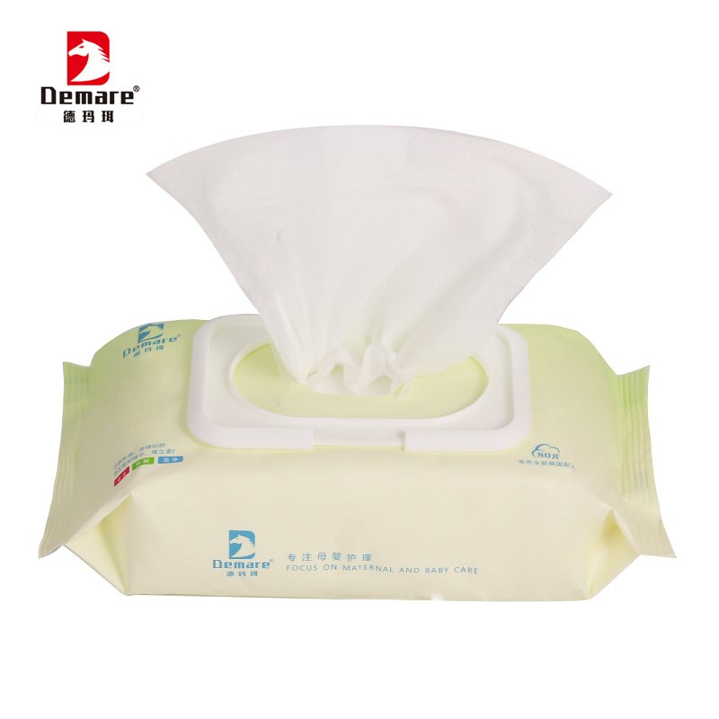 德玛珥DEMARE婴儿湿纸巾抑菌杀菌清洁便携消毒家用批发湿纸巾DEM-SJ662（80抽*5包）