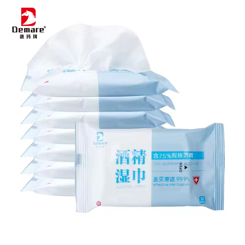 德玛珥DEMARE75%酒精湿巾卫生湿巾抑菌杀菌清洁便携消毒家用批发湿纸巾DEM-SJ667