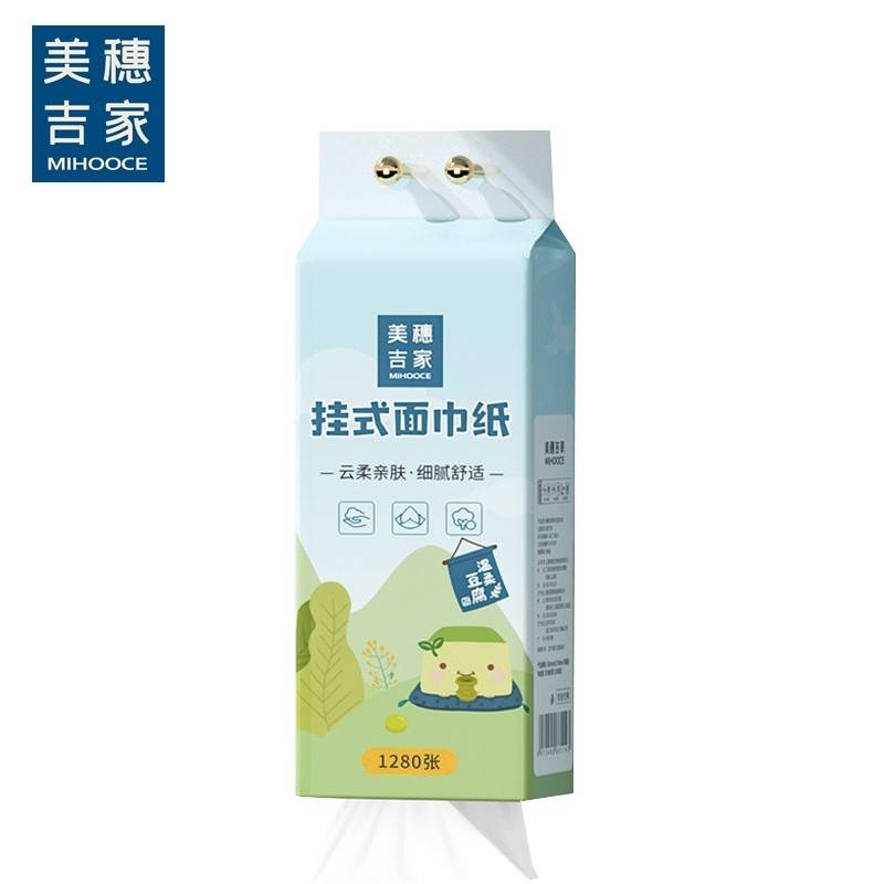 美穗吉家  挂式面巾纸  原生竹浆4层320抽*1提