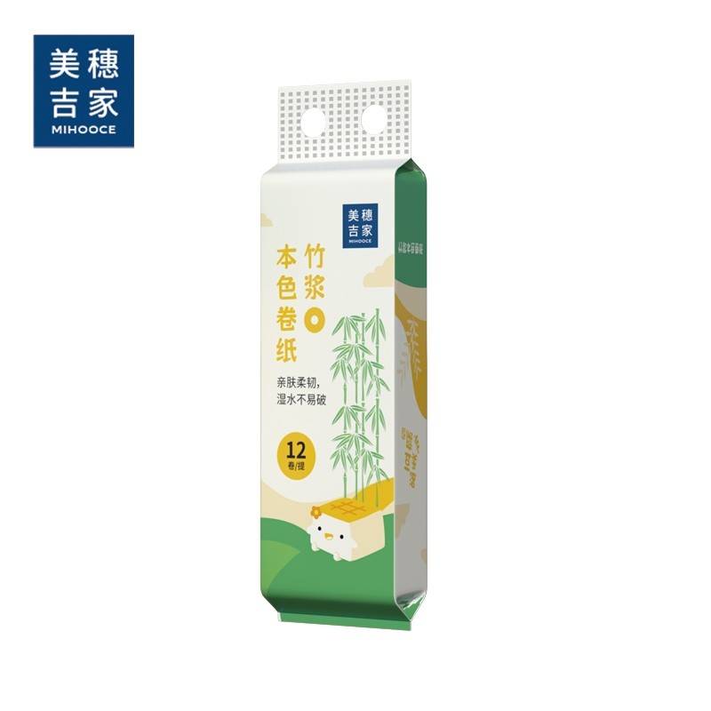 美穗吉家  本色竹浆卷纸 4层加厚 40g/卷*12卷*1提