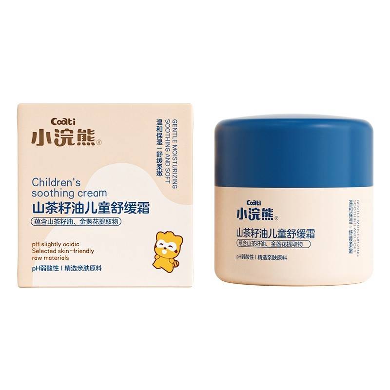 电商萌果50g小浣熊山茶籽油儿童舒缓霜3607