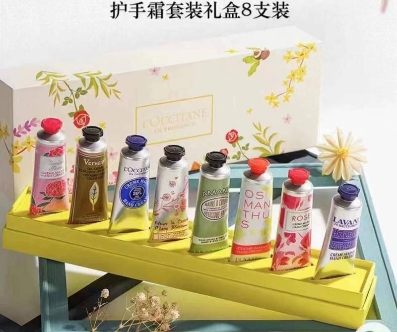 限量版欧舒丹护手霜八件套薰衣草 玫瑰 云中月桂 甜扁桃 樱花 乳木果 马鞭草 芍药礼盒