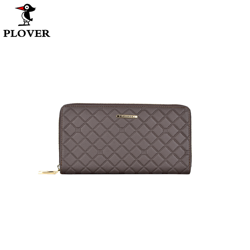 PLOVER香港啄木鸟拉链手包中号手拿包棕色GD6907-Z