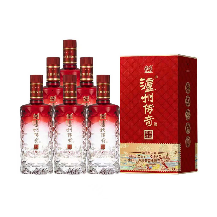 泸州老窖泸州传奇恒运祥福浓香型白酒500ml*6瓶