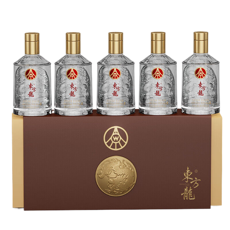 五粮液东方龙龙权在握浓香型白酒52度礼盒装 100ml*5瓶