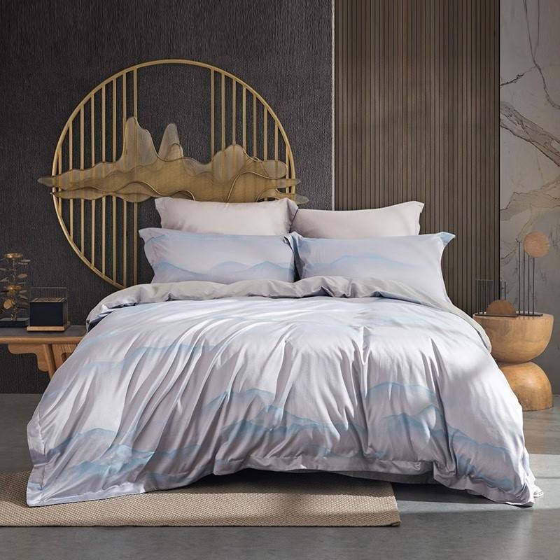 罗莱家纺（LUOLAI） 黛烟雨眠提花四件套