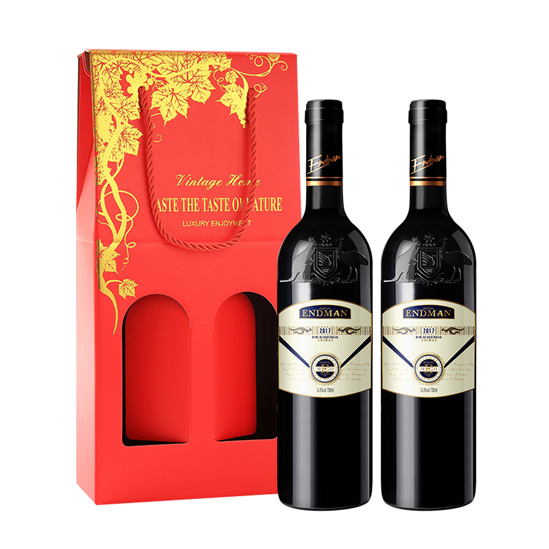 恩德曼 袋鼠岛西拉子干红葡萄酒 750ml*2 配送双支装礼盒