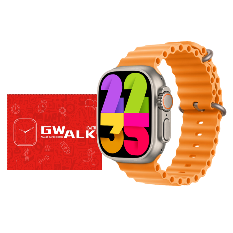 GWALK极沃客 ULTRA9支付型无边框大屏智能蓝牙通话手表多功能运动心率血压音乐通用代计步健康防水