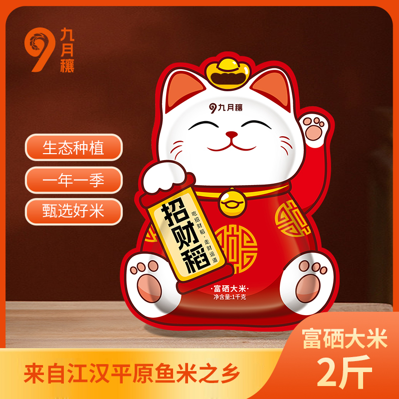 九月穰 富硒大米江汉平原产大米长粒籼米 招财稻·富硒米1kg