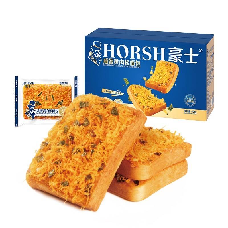 豪士咸蛋黄肉松吐司408g