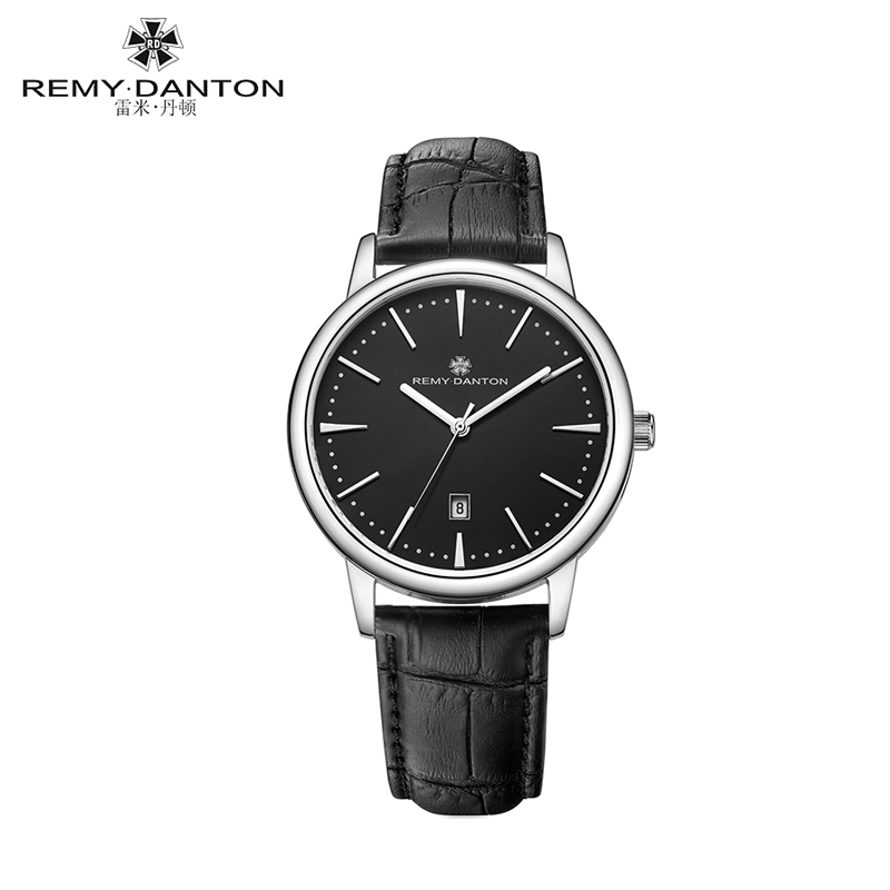 雷米丹顿（REMY DANTON）正品石英表女表真皮防水日历经典时尚潮流黑面黑带G311.02.06