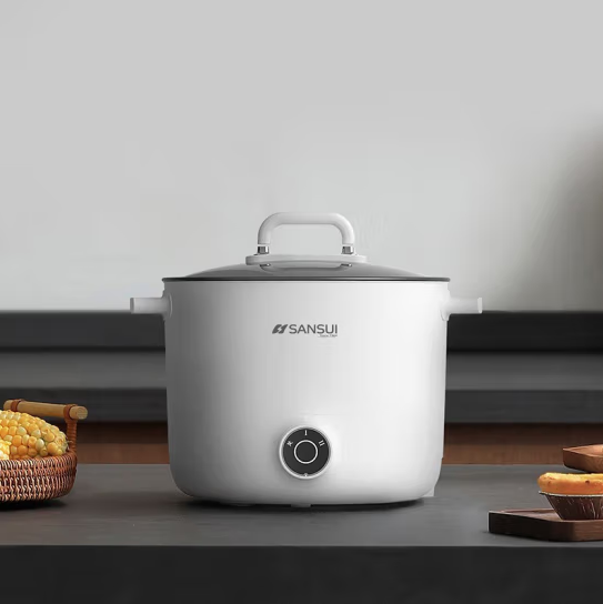 山水电器  SANSUI多功能电煮锅SD-66D 一锅六用/1.5L可视化锅盖 白色