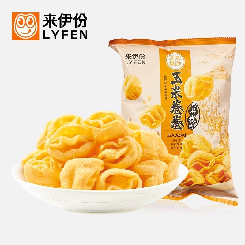 来伊份玉米卷卷（玉米浓汤味）98g*3包
