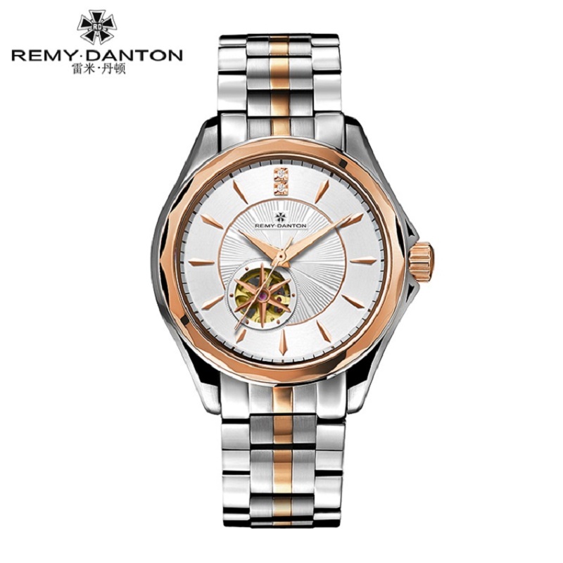 雷米丹顿(REMY DANTON)正品全自动镂空机械表商务日历男士手表钢带简约腕表G320.01