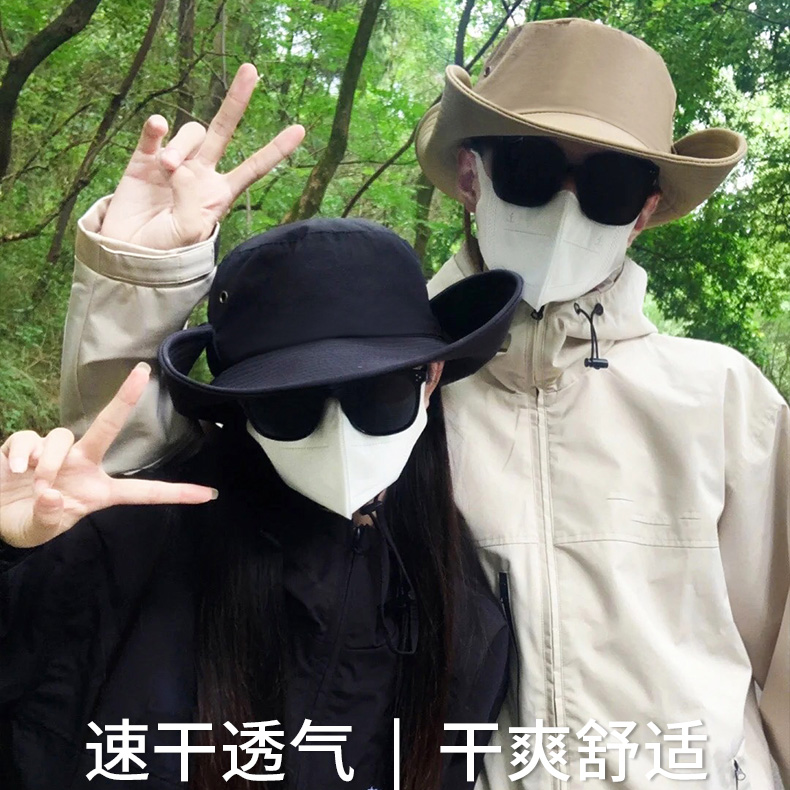 梓延严选 西部牛仔帽渔夫帽爬山沙漠防晒帽女户外太阳男遮阳帽子登山帽徒步