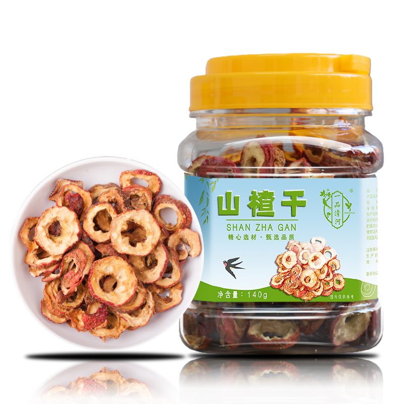 一品清河 大片山楂干140g多巴胺罐装