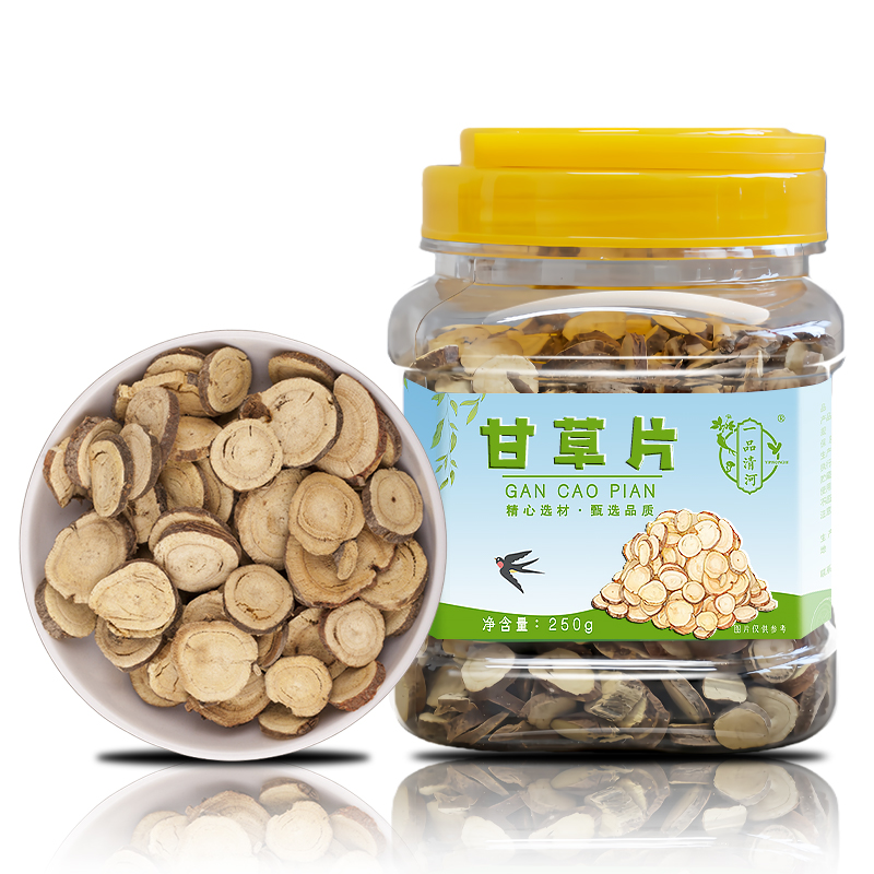 一品清河 甘草片250g多巴胺罐装