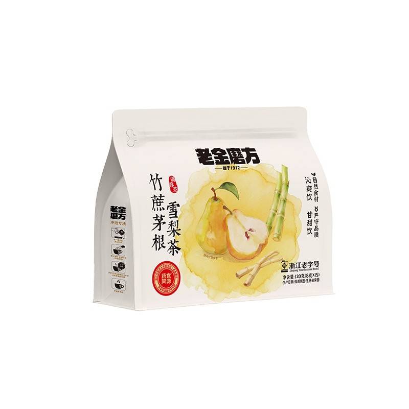 老金磨方竹蔗茅根雪梨茶120g袋装