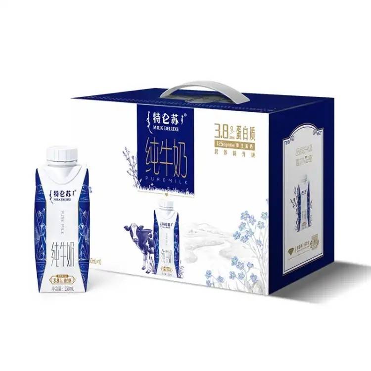 蒙牛特仑苏纯牛奶全脂灭菌乳利乐梦幻盖250ml×10包（3.8g乳蛋白）(2提起购）