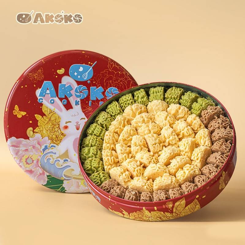 AKOKO繁花兔影曲奇饼干礼盒580g
