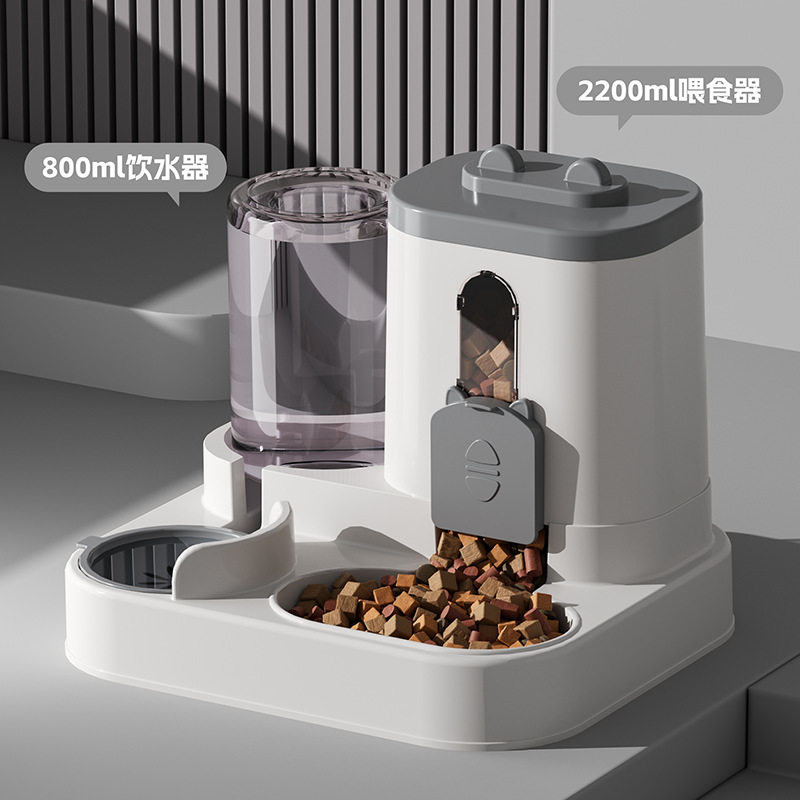 灵宠物语猫咪喂食器宠物碗喂食饮水一体自动喂水器猫咪塑料宠物用品