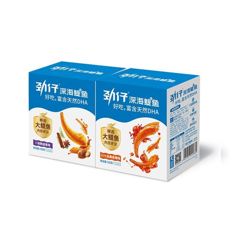 劲仔深海鳀鱼经典香辣味/秘制卤香味122g/盒*2盒（组）