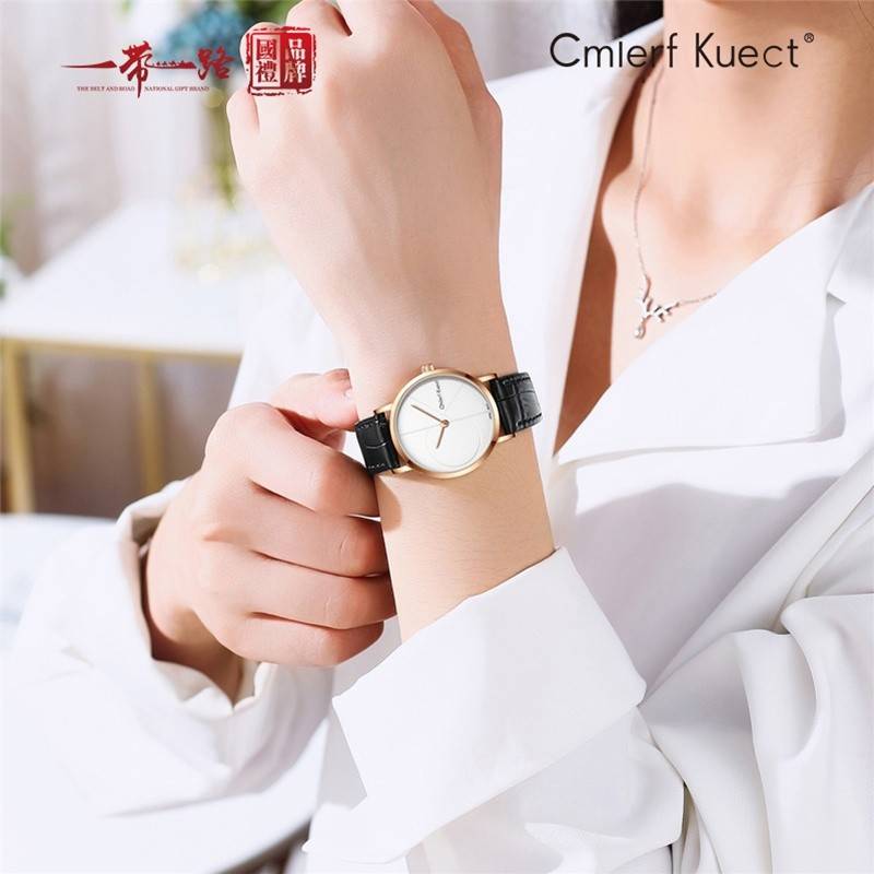 Cmierf Kuect （中国CKIR）时尚高档防水情侣对表（金色） CK-8213
