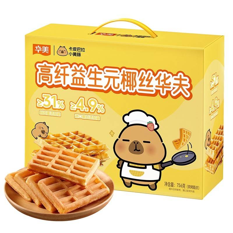 华美  高纤益生元椰丝华夫756g