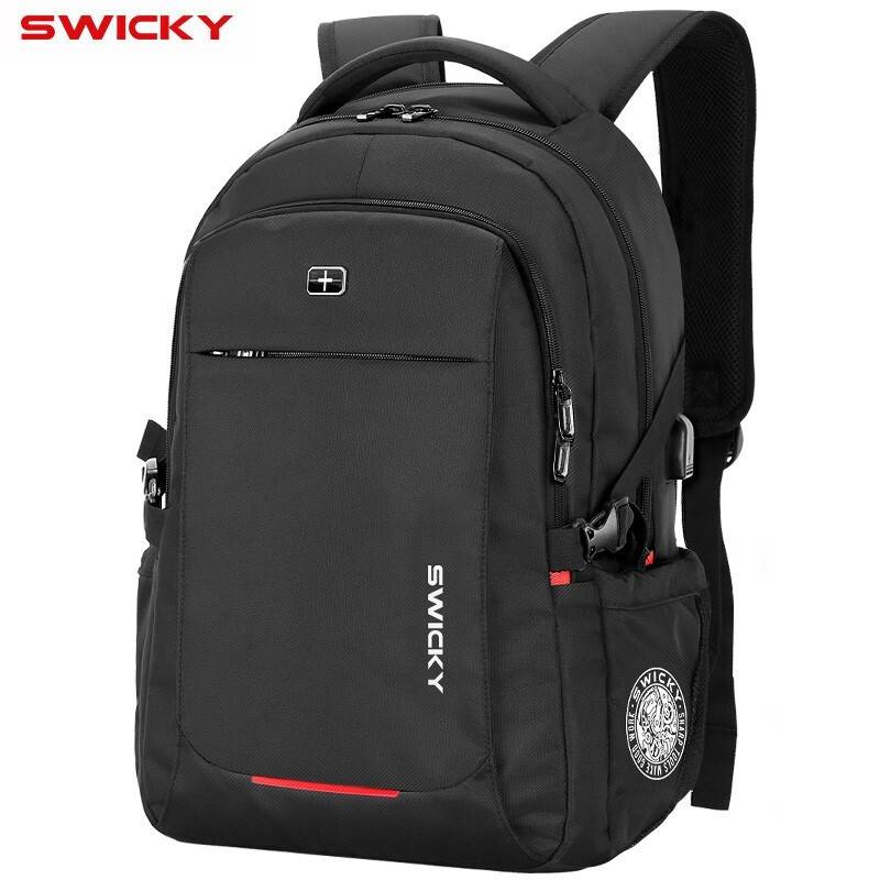 SWICKY瑞驰箱包潮流双肩包男士背包81669标配黑色