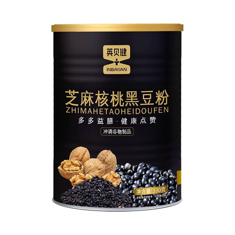 英贝健芝麻核桃黑豆粉330g/罐