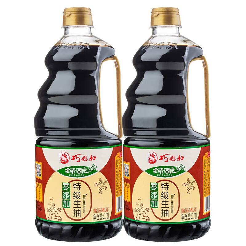 巧媳妇绿酿生抽1.3L*2桶酱油炒菜卤炖凉拌