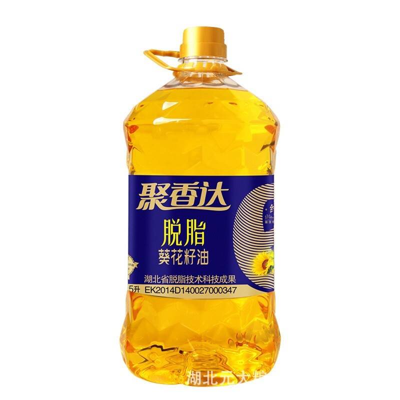 聚香达脱脂纯香葵花籽油 一级压榨 5L家庭装 桶装食用油