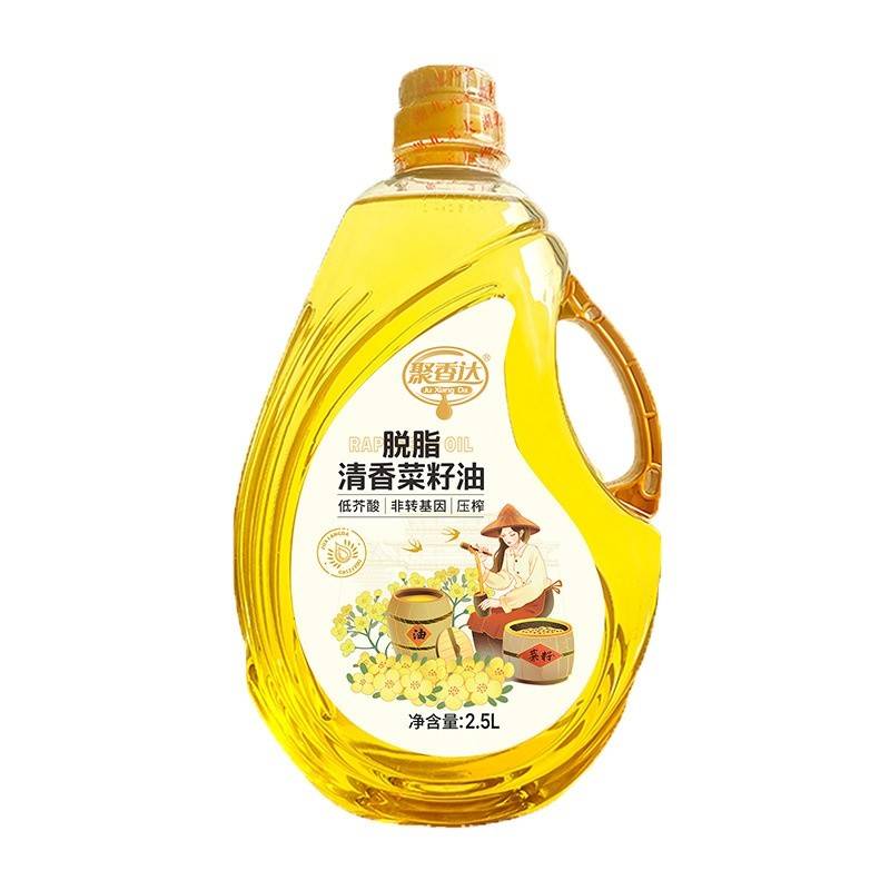 聚香达脱脂清香菜籽油 家用低芥酸 非转基因 物理压榨2.5L