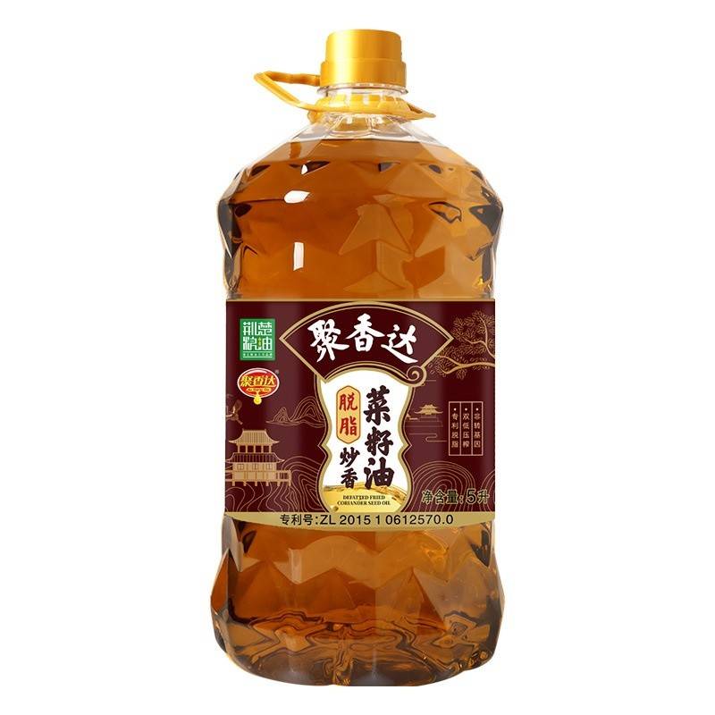 聚香达 食用油 物理压榨 一级脱脂炒香 菜籽油5L