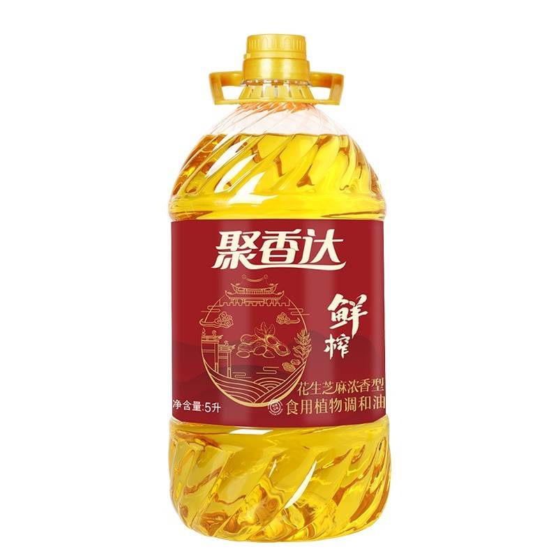 聚香达鲜榨花生芝麻浓香 食用植物调和油 5L家庭装