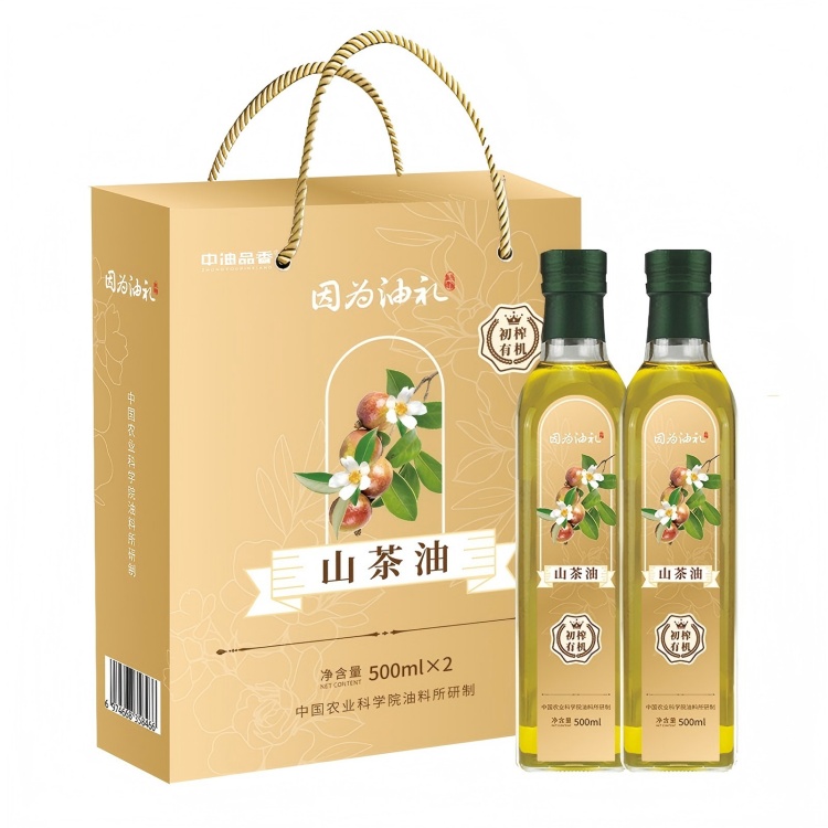 中油品香 有机压榨山茶籽油500ml*2礼盒