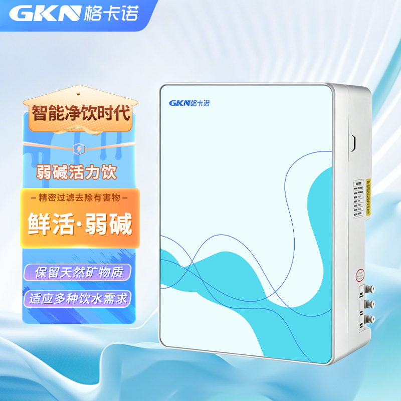 格卡诺九级能量机家用厨房净水器自来水滤水机过滤器带弱碱性滤芯塑料三通 GKN-D