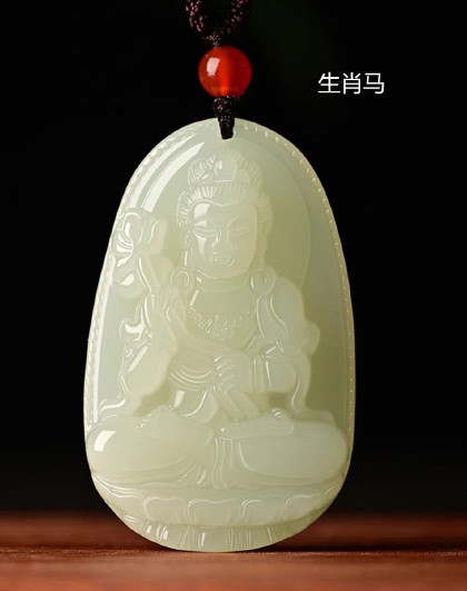 和田玉生肖吊坠十二生肖男女款吊坠项链礼物礼盒