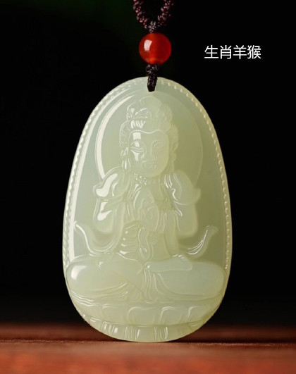 和田玉生肖吊坠十二生肖男女款吊坠项链礼物礼盒